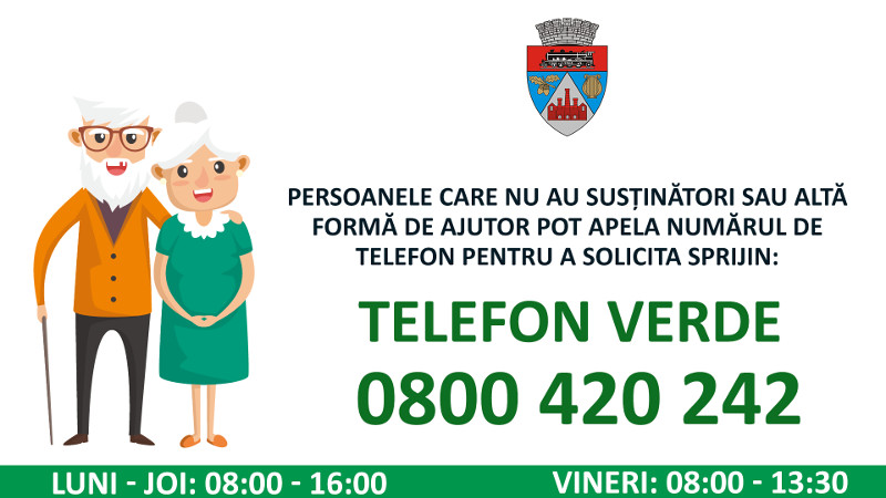 Primăria Reşiţa vine în sprijinul persoanelor de peste 65 ani care nu au aparținători