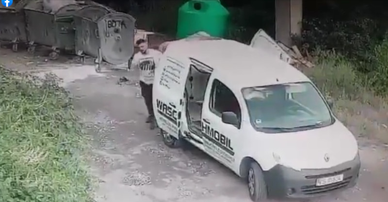 Un reșițean a fost filmat în timp ce arunca ilegal deșeuri rezultate din construcții 1 filmare gunoi