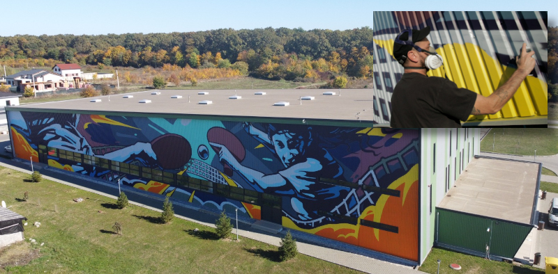 Una dintre cele mai mari picturi murale din România se află în județul Timiș 1 pictura murala Dumbravita