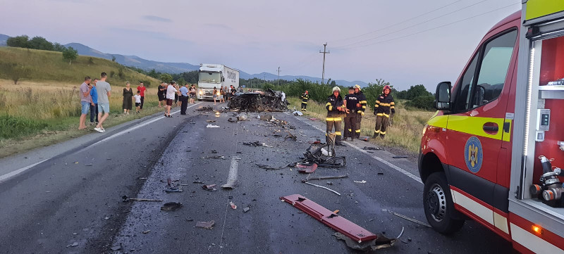 Accident rutier grav între localitățile Slatina-Timiș și Sadova Veche 1 acc sadova