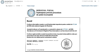 Atenție! Din nou, mesaje false în numele ANAF! 1 anaf