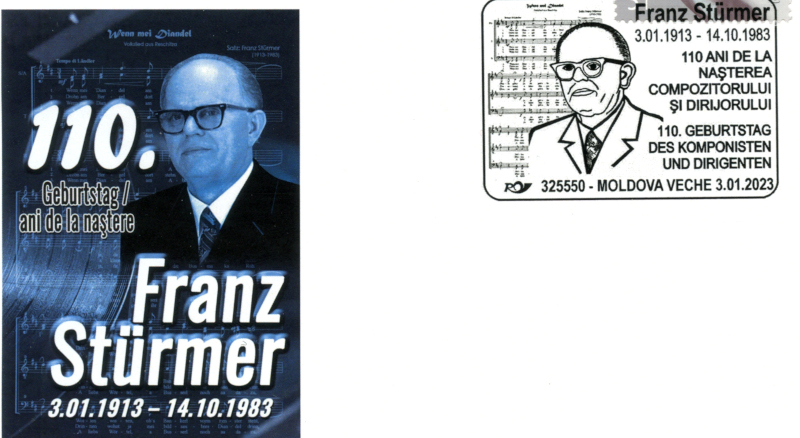 Plic filatelic dedicat celor 110 ani de la nașterea profesorului Franz Stürmer 1 2023.01.03. FRANZ STURMER PLIC
