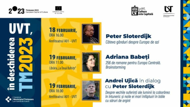 Trei evenimente de marcă prin care Universitatea de Vest din Timișoara participă la deschiderea programului TM2023 1 cover final trei evenimente UVT 18 si 19 februarie 2023 1024x576 1 768x432 1