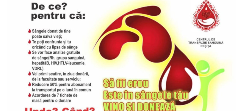 Campanie de donare de sânge la Bocșa 1 donare bocsa